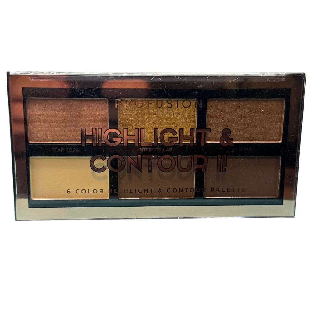 Profusion Cosmetics Highlight & Contour II 6-Color Face Palette Shades Sealed